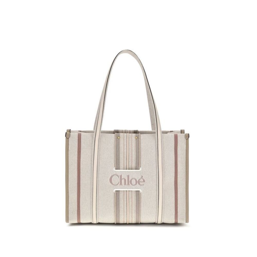 Chloé Beige Cotton Shoulder Women's Bag